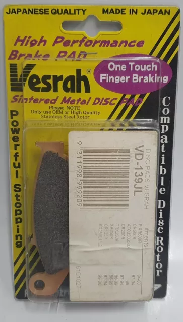 Vesrah VD-139JL Sintered Brake pads Yamaha Majesty YP250 YP125 FA125