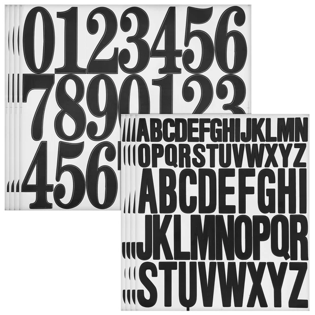 8 SHEETS SELF-ADHESIVE Paper Letters Numbers Alphabet Stickers Logo ...