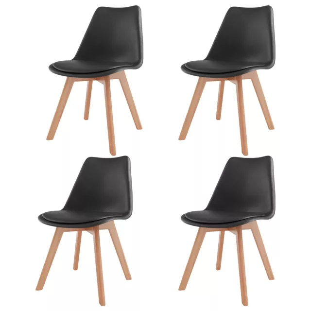 Set di 4 sedie di design scandinavo in comodo tessuto nero per sala da –  Meubles Cosy