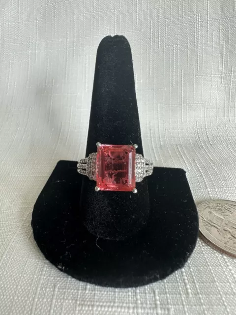 Brilliant Pink Tourmaline Ring Size 11