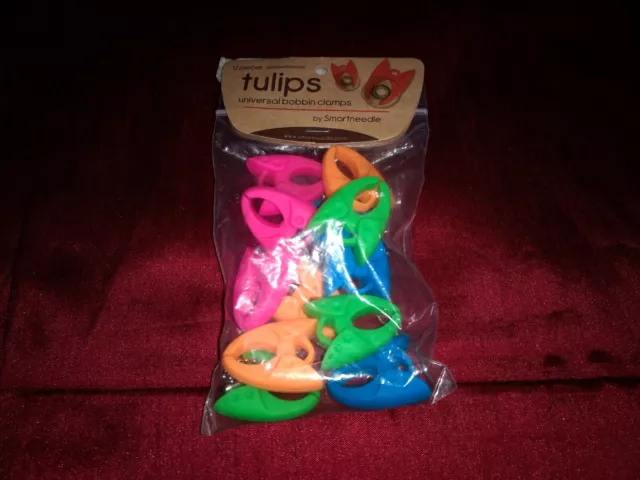 4 x 12 Pieces Tulips Universal Bobbin Clamps by Smartneedle - 48 Pieces In Total