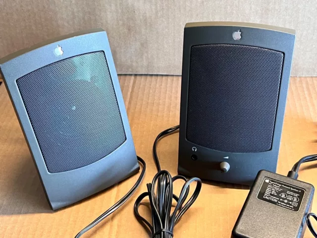 Vintage AppleDesign Powered Speakers II M2497 Pair Slate Exc. Cond. Untested