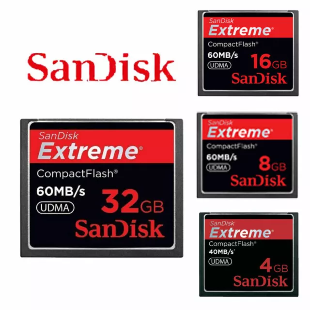 SanDisk 8GB 16GB 32GB Extreme CF Memory Card CompactFlash 60MB/s UDMA