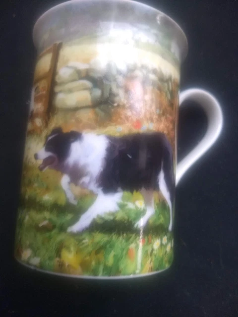 Border Collie Dog & Sheep Herding Cup Mug England Richard Macneil Great Graphic