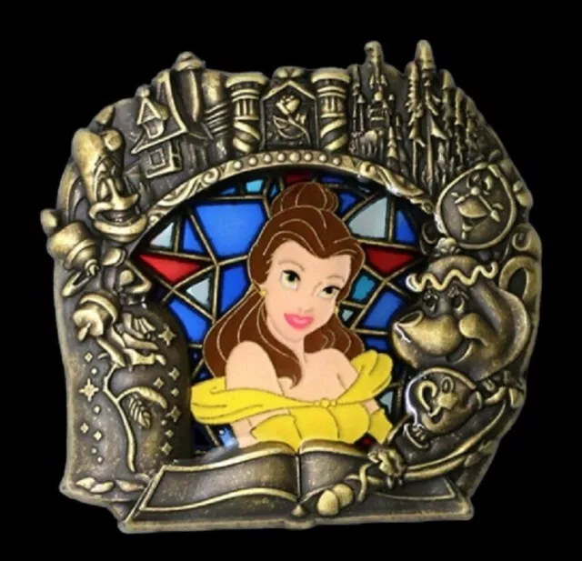 Disney WDI - Stained Glass Princess Series - Beauty and Beast Belle  LE300 Pin