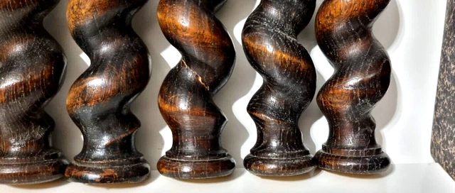 7 Barley twist turned spindle Column Antique french oak architectural salvage 14