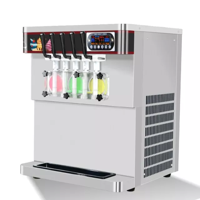 Kolice Commercial Desktop 5 Flavors Soft Ice Cream Machine,Gelato Ice maker