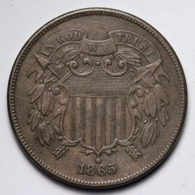 1865 Two Cent Piece CHOICE AU E171 SEL