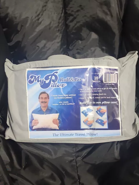My Pillow travel Pillow, 12”X18”  Daybreak Blue Roll & Go Case.