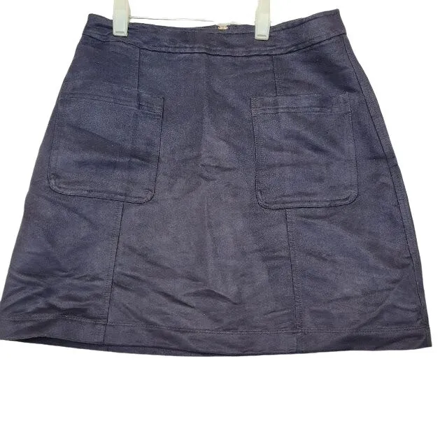 Old Navy Size 0 Black Jack Faux Suede Aline Zip Up Mini Skirt