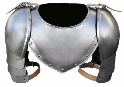 Médiéval Fer Gorget Spallières Bras Épaule Ensemble Viking Croisé Armure...