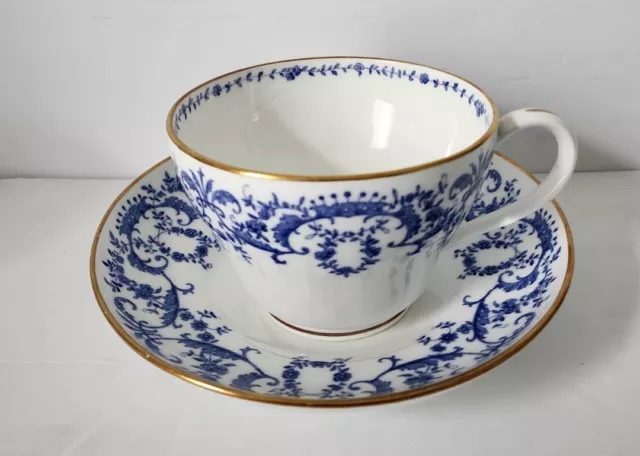 Mintons " QUAIL " Blue  & White W/ Gold Trim Jumbo Oversized LARGE Cup & Saucer