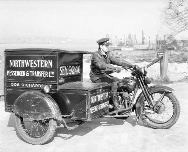 Northwestern Messenger Motorcycle 1932   8" - 10" B&W Photo Reprint