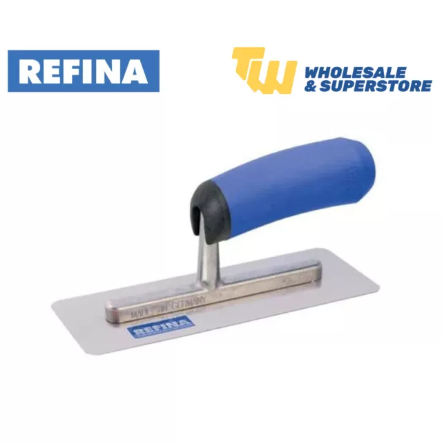 Refina Midget Trowel Rounded Corner Stainless Steel 8 x 3” 221024 Soft Grip