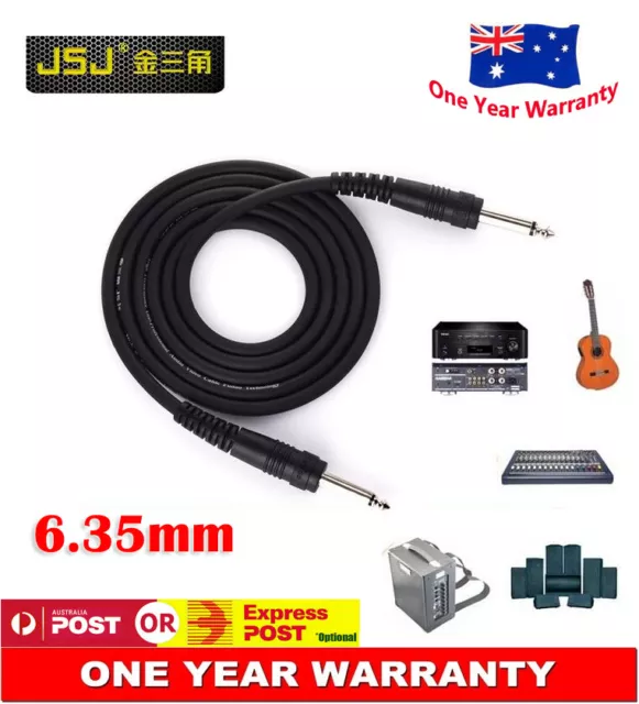 6.5mm 6.35mm 1/4" M/M Plug Male Cable Speaker AMP Guitar Mono Audio Premium Lead