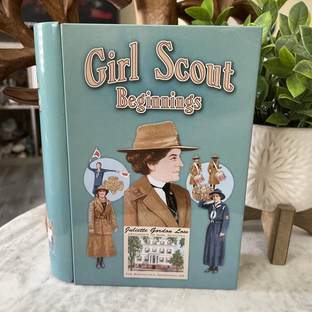 Girl Scout Beginnings Tin/Metal Keepsake Box - Shaped Like a Book, Opens - 2010