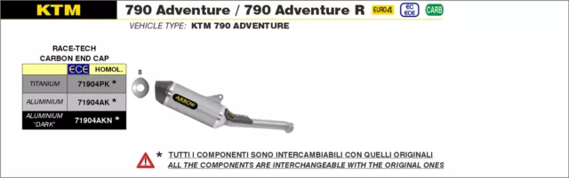 Scarico Marmitta Race-Tech Alluminio-Carbonio Arrow Ktm 890 Adventure R 2021-