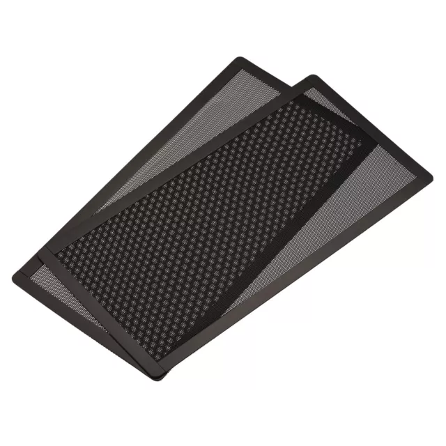 2pcs 140mmx280mm Computer Fan Filter Grills Mesh Magnetic Dustproof Cover Black