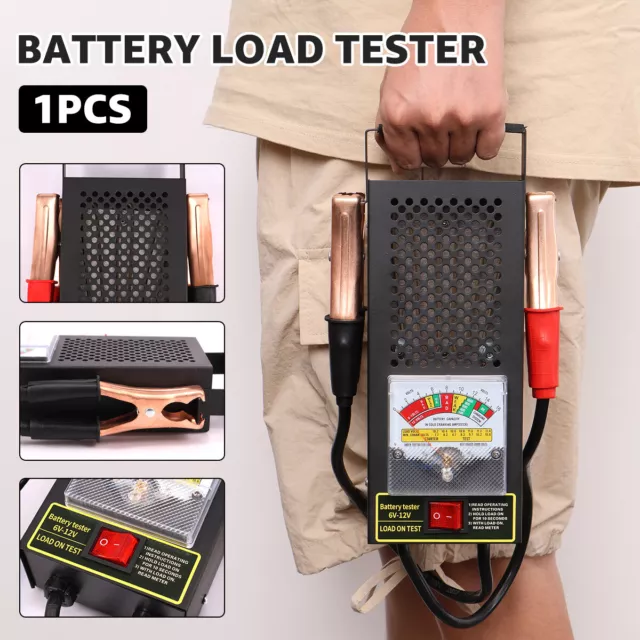 Car Battery Load Tester 6V-12V 100Amp Stainless Steel Automotive Battery`^