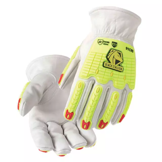 Black Stallion 91CRI A6 Cut and Impact Resistant Cowhide Drivers Gloves Small
