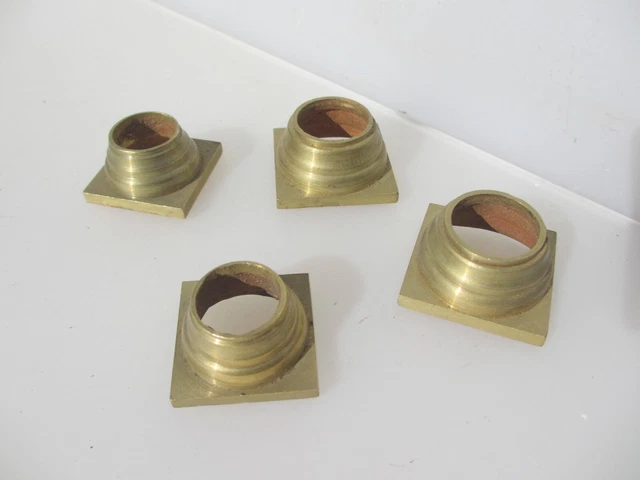 Antique Brass Clock Column Ends Furniture Mount Classical Greek Roman Columns x4