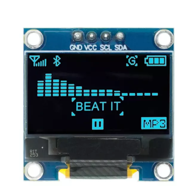 0.96 OLED 128X64 I2C White/Blue/Yellow SSD1306 Display Arduino ESP8266 ESP32