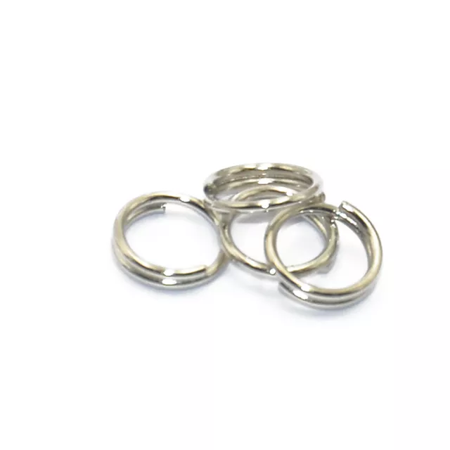Wholesale Metal Key Ring Keychain Double Loop Hoop Split Rings 6mm/8mm 200pcs
