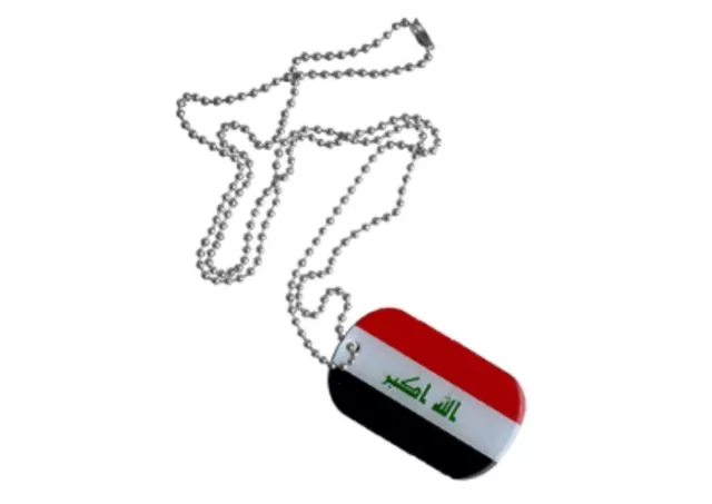 Dog Tag Fahne Flagge Irak 2009 DogTag 3x5cm Kette mit Anhänger