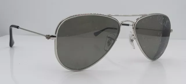 Ray-Ban RB3044 Silver Aviator Metal Sunglasses Italy FRAMES ONLY