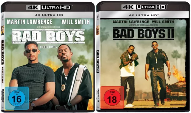 Bad Boys - Harte Jungs + Bad Boys II (Teil 2) - 4K Ultra HD # BLU-RAY-SET-NEU