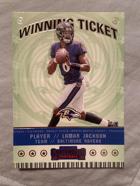 Lamar Jackson 2020 Panini Contenders Winning Ticket #WT4 | Baltimore Ravens