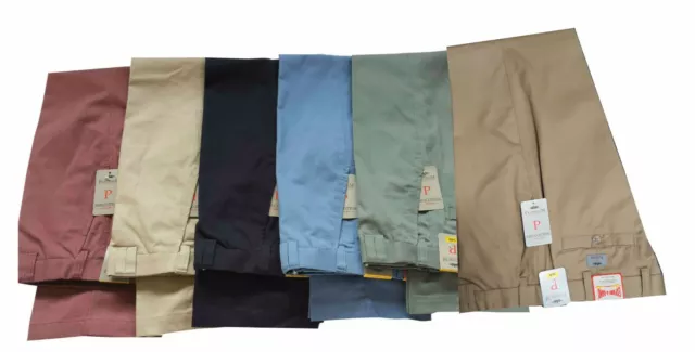 Cotton Chino Trousers  Self Side Adjusting Expandable Waist Pants W32 to W48