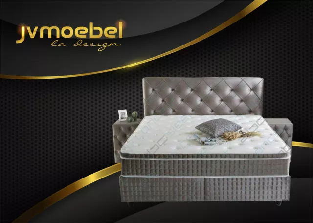 Noble Lit 3tlg Set Table de Chevet Meuble Luxe Matelas Chambre Châlit Neuve