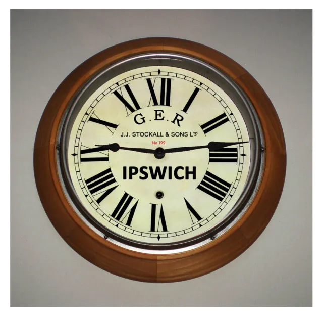 Great Eastern Railway GER Style Wooden Clock Ipswich Station