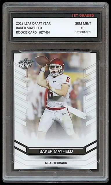 Baker Mayfield 2018 Leaf Draft Year 1st Graded 10 Rookie Card Buccaneers/Browns