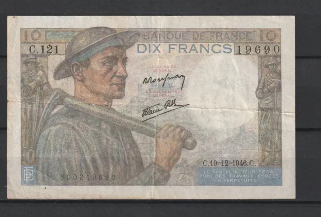 FRANCE - Billet de 10 Francs MINEUR du 19/12/1946 - Fay. N° 8/16 en Qualité TB