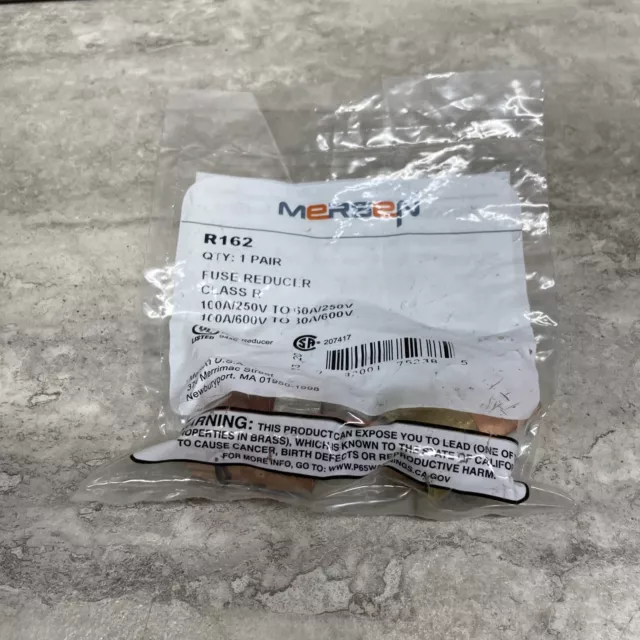 Mersen R162 Class R Fuse Reducer 100 Amp to 30 Amp 250/600 Volt, New