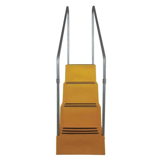DPI T445-14 Step Stand,4 Steps,Polyethylene,Yellow