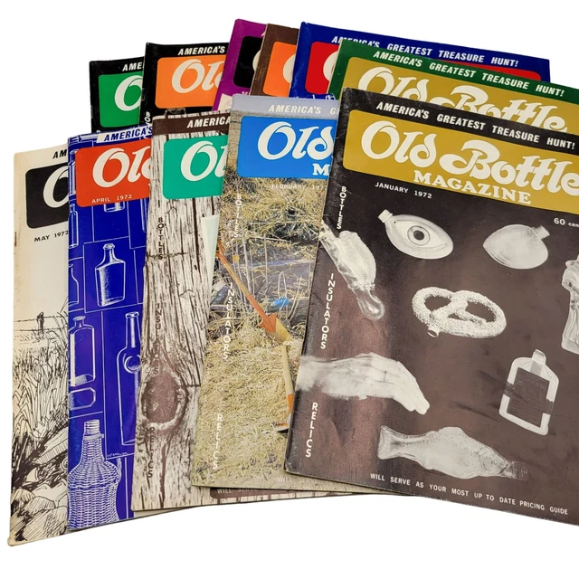 Old Bottle Collector Magazines 1970's Relics Insulators Antiques Lot of 11
