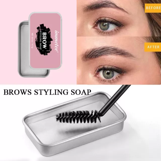 Sopracciglia sapone gel 3D molla sopracciglia trucco tonalità solida & spazzola di lunga durata