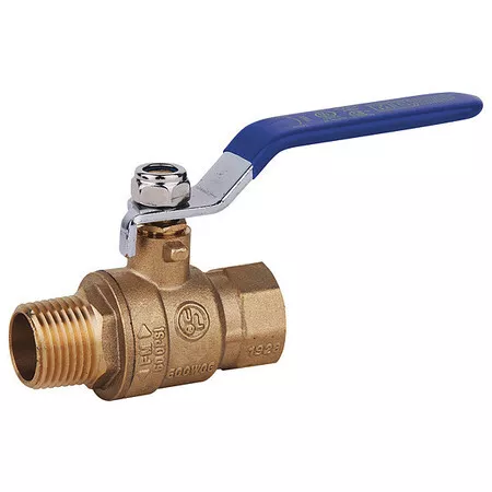 Zoro Select G-Mbb-38 3/8" Fnpt X Mnpt Brass Ball Valve Inline