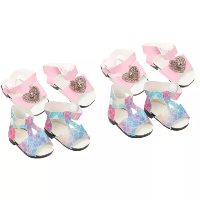 4 Pairs Doll Accessories Decorative Tiny Shoes Toddler Child