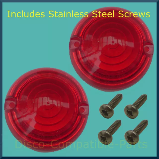 Land Rover Defender Brake/ Stop / Tail Light Lens x 2 + Stainless Steel Screws