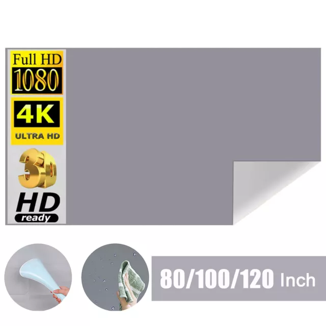 Pantalla de proyector portátil 80-120" HD 16:9 sin marco plegable montada en pared G8H5