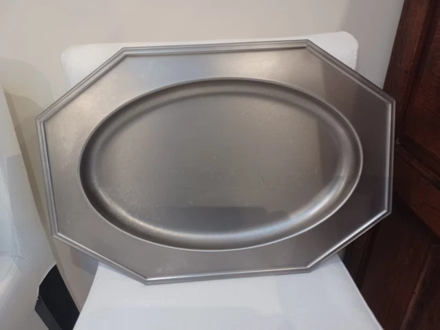 Ancien Plateau De Service Jean Couzon – Inox 18/10, Fabrication Française, Style Art Déco Avec Motif Poisson