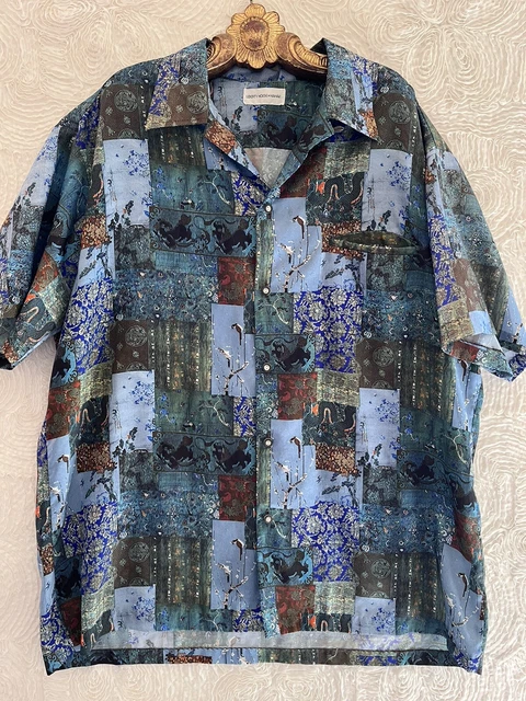 60s Vintage Liberty House of Hawaii Tiki Aloha Hawaiian Graphic SS Shirt Mens XL
