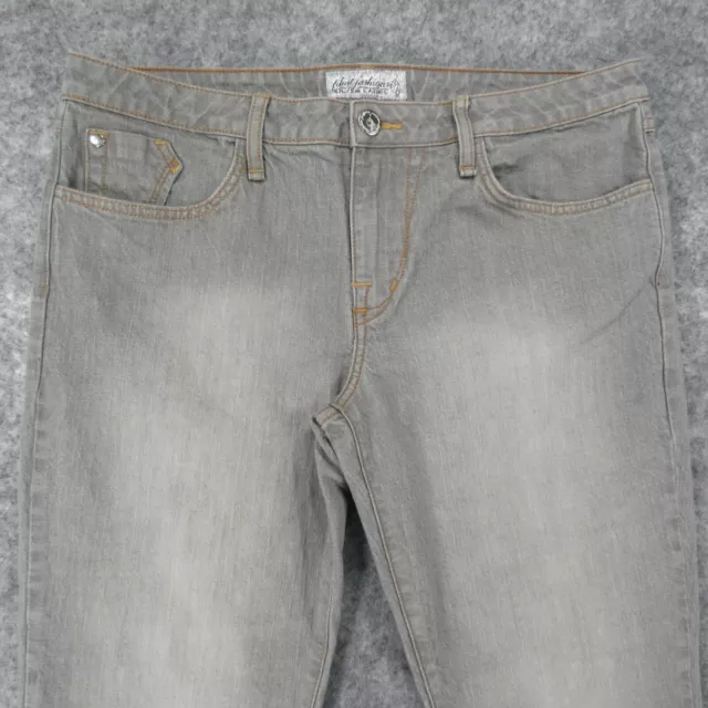 Baby Phat Jeans Womens 15 Juniors Silver Collection Gray Denim Med Wash Fade 2