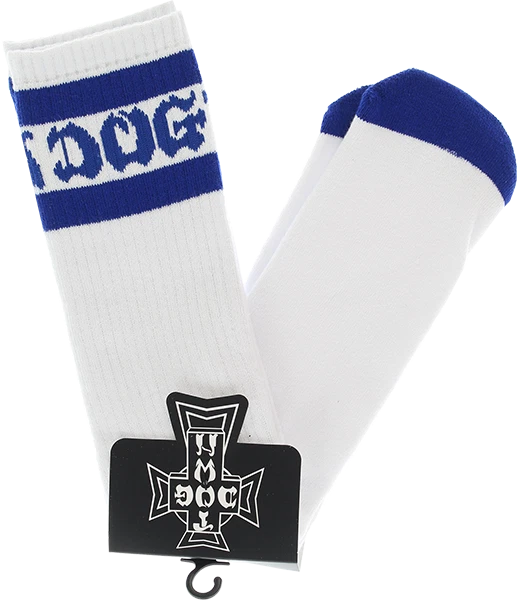DOGTOWN TUBE SOCKS WHITE/BLUE 1pr