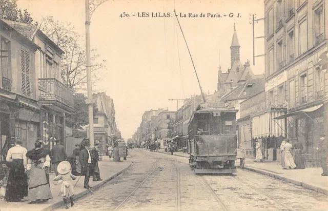 Cpa 93 Les Lilas La Rue De Paris (Tramway