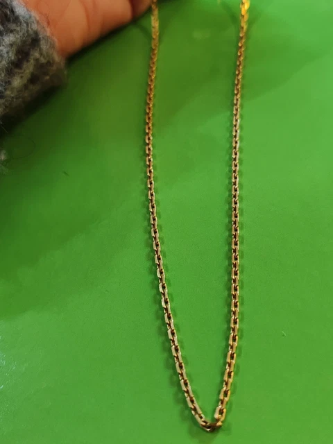 Chaîne Collier Maille Forçat - Plaqué Or - Longueur 41 Cm - Bijou Vintage
